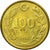 Coin, Turkey, 100 Lira, 1990, AU(55-58), Aluminum-Bronze, KM:988