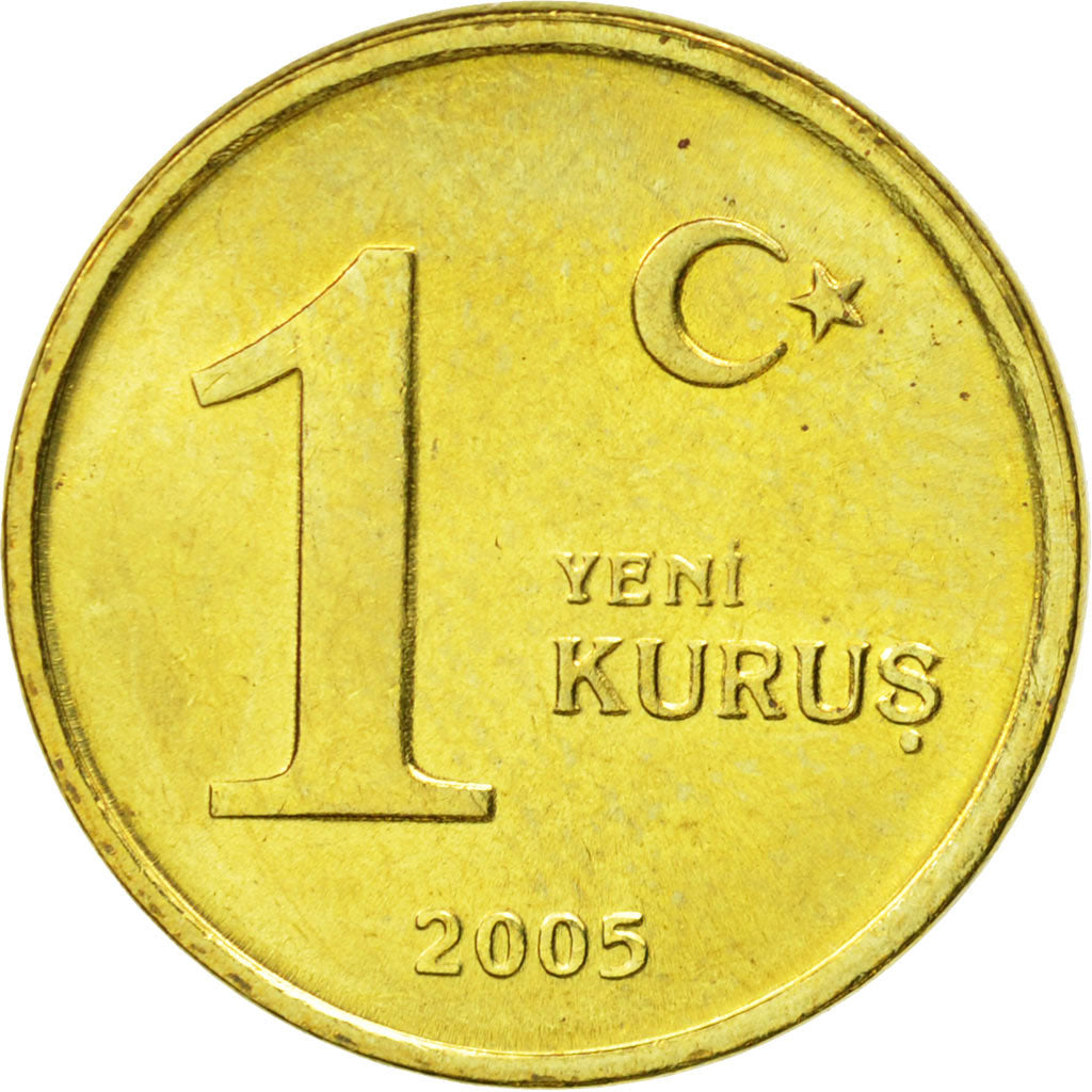 Moneta, Turcja, New Kurus, 2005, Istanbul, AU(55-58), Aluminium-Brąz, KM:1164
