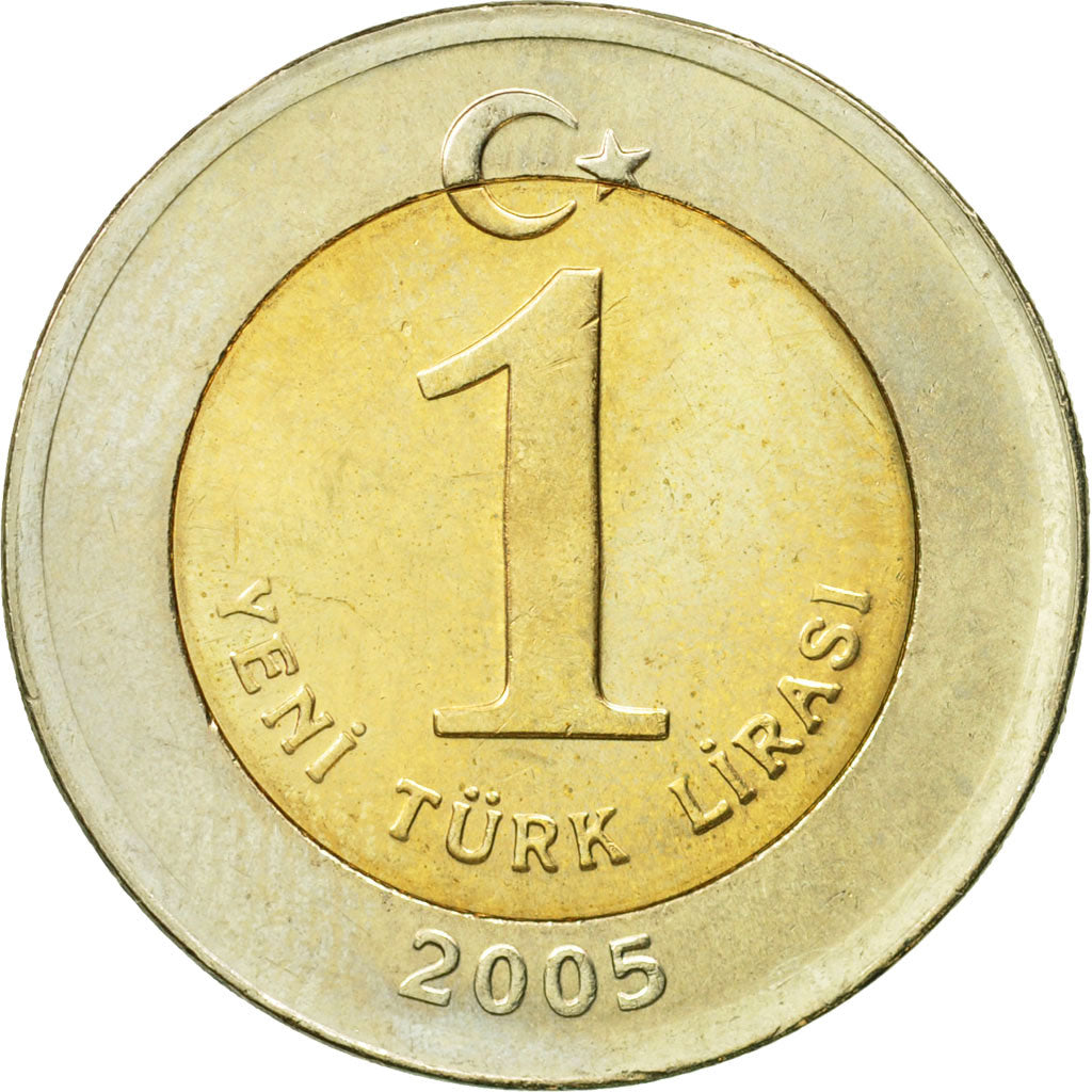 Moneta, Turcja, New Lira, 2005, Istanbul, AU(55-58), Bimetaliczny, KM:1169