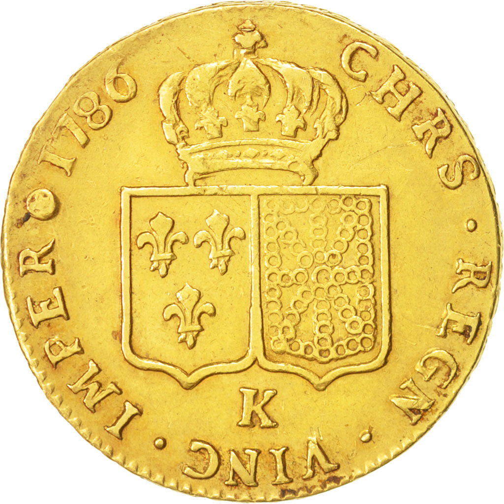 France, Louis XVI, 2 Louis D'or, 1786 K, Bordeaux, Gold, KM:592.8