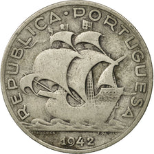 Moneda, Portugal, 5 Escudos, 1942, BC+, Plata, KM:581