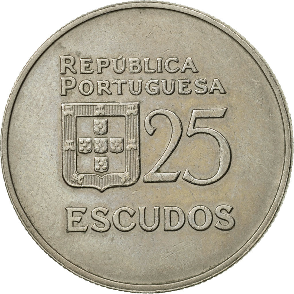 Coin, Portugal, 25 Escudos, 1980, EF(40-45), Copper-nickel, KM:607a