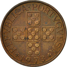 Coin, Portugal, Escudo, 1973, EF(40-45), Bronze, KM:597