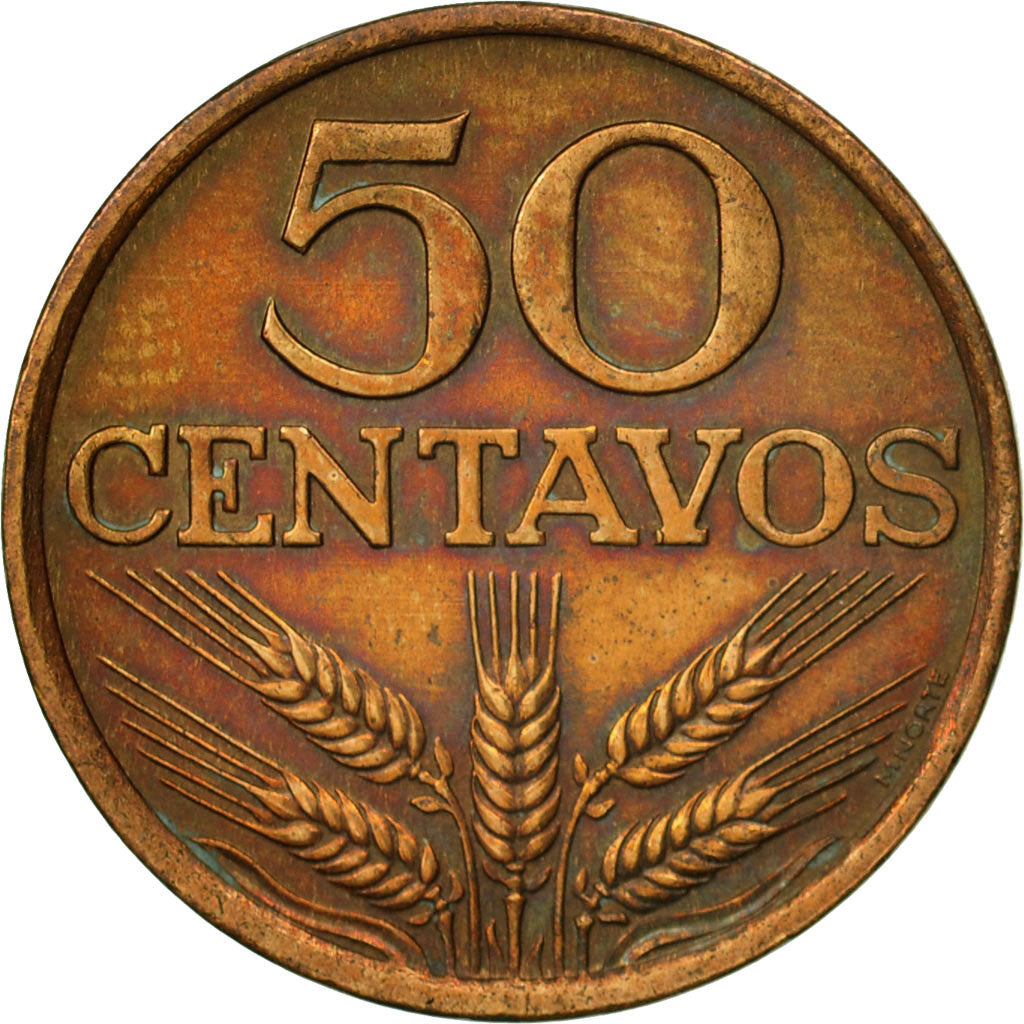 Coin, Portugal, 50 Centavos, 1978, EF(40-45), Bronze, KM:596