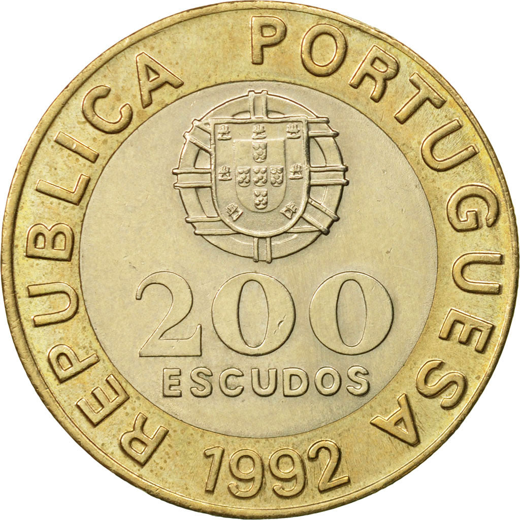 Coin, Portugal, 200 Escudos, 1992, AU(55-58), Bi-Metallic, KM:655