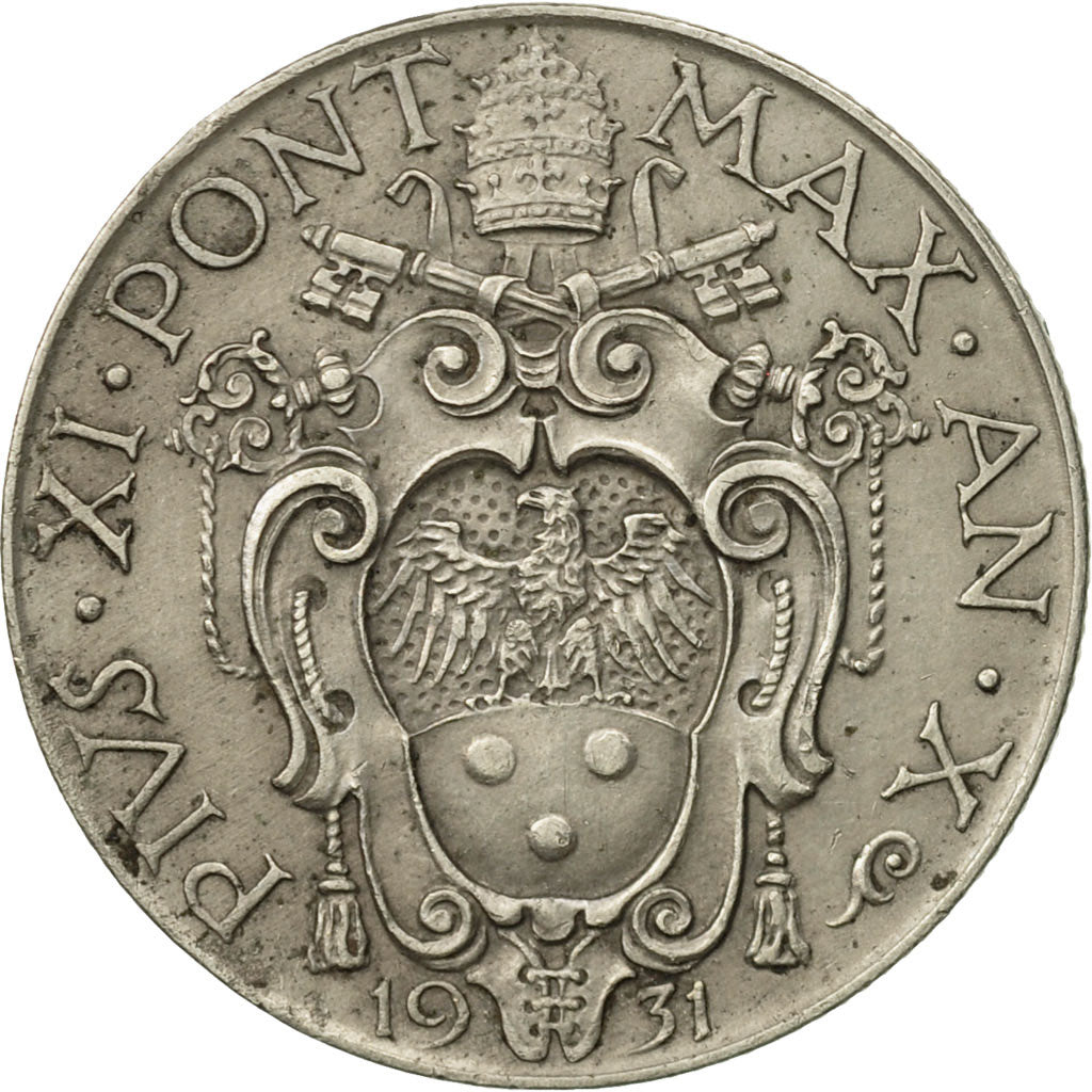 Cité du Vatican, Pius XI, Lira, 1931, Roma, TTB, Nickel, KM:5