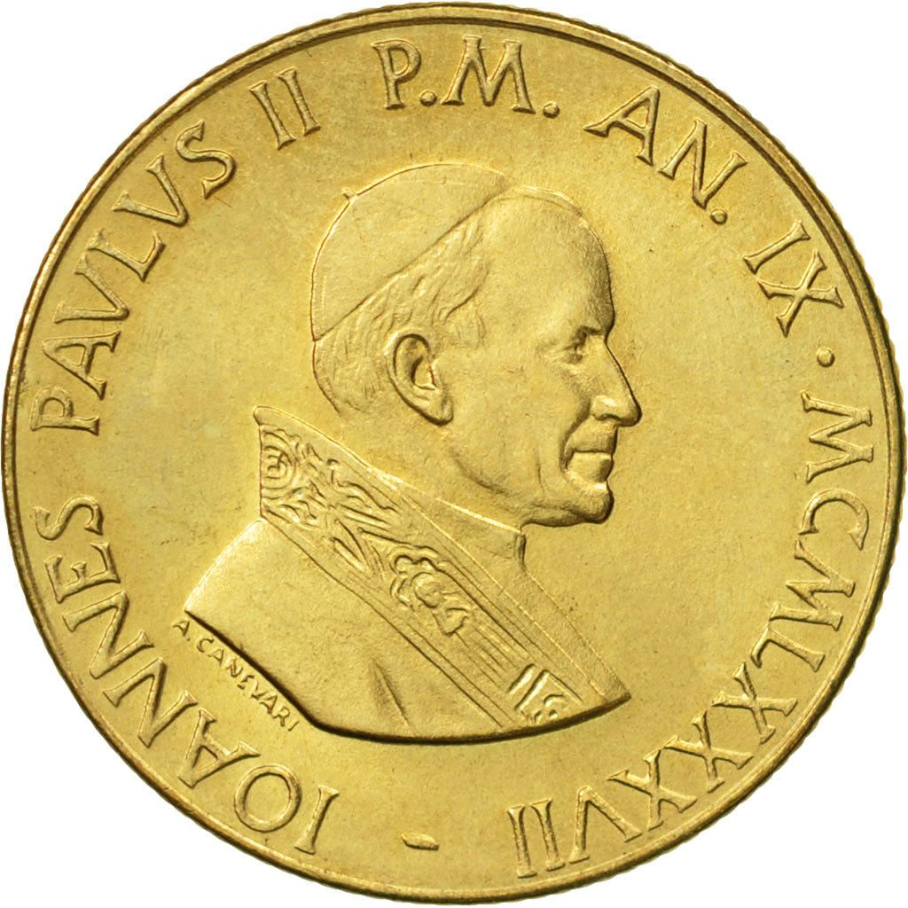CIUDAD DEL VATICANO, John Paul II, 200 Lire, 1987, Roma, EBC, Aluminio - bronce