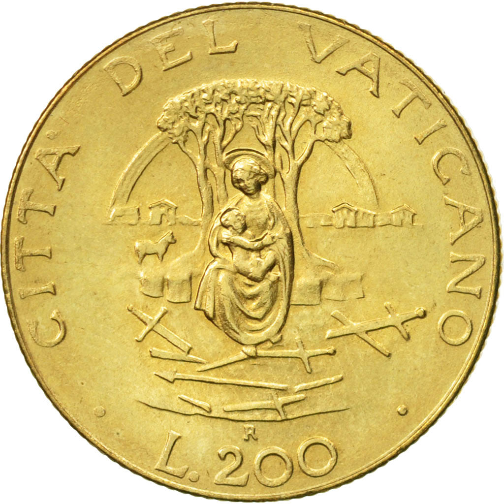 CIUDAD DEL VATICANO, John Paul II, 200 Lire, 1987, Roma, EBC, Aluminio - bronce