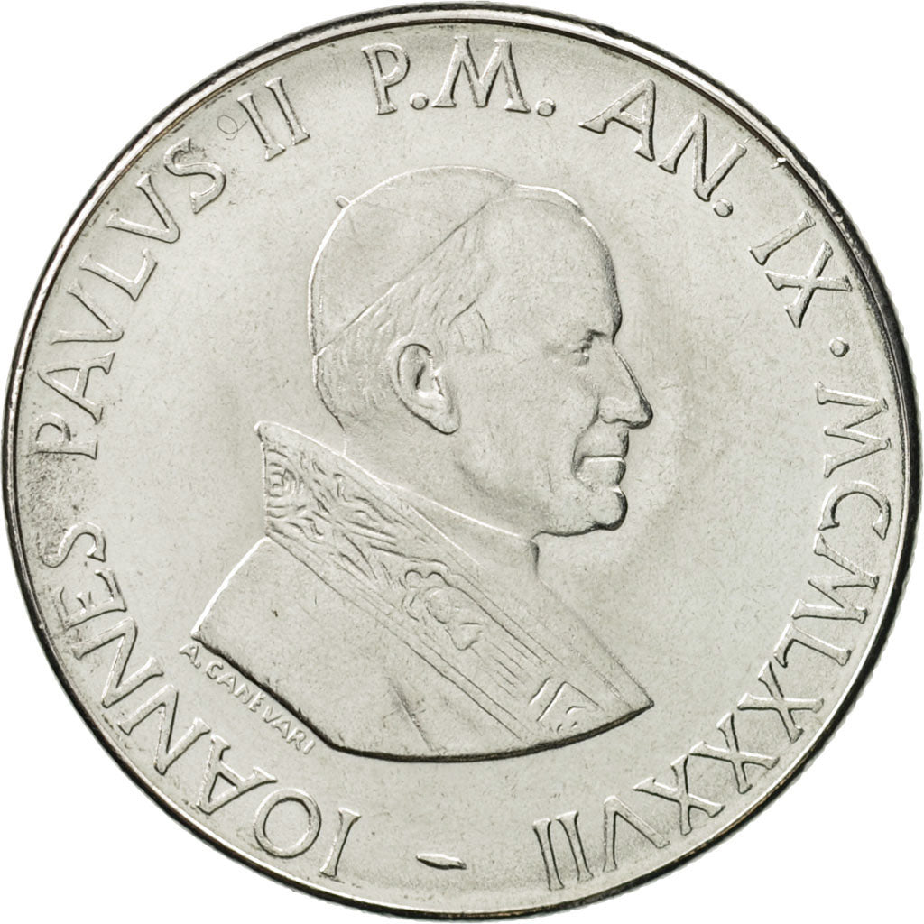 Coin, VATICAN CITY, John Paul II, 100 Lire, 1987, Roma, AU(55-58), Stainless