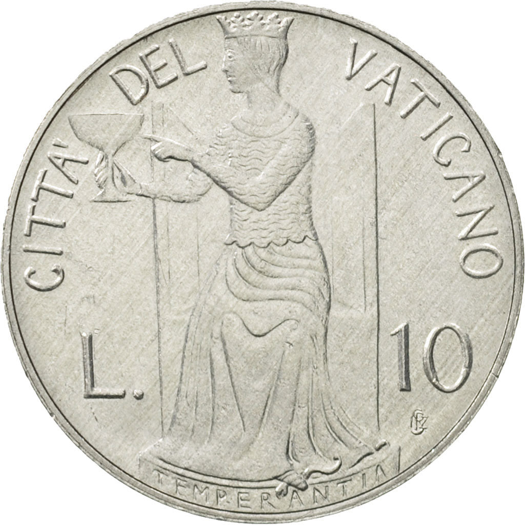 Coin, VATICAN CITY, John Paul II, 10 Lire, 1980, Roma, AU(55-58), Aluminum