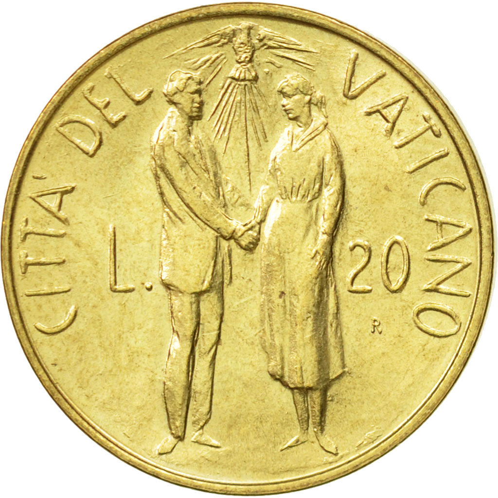 Coin, VATICAN CITY, John Paul II, 20 Lire, 1982, Roma, AU(55-58)