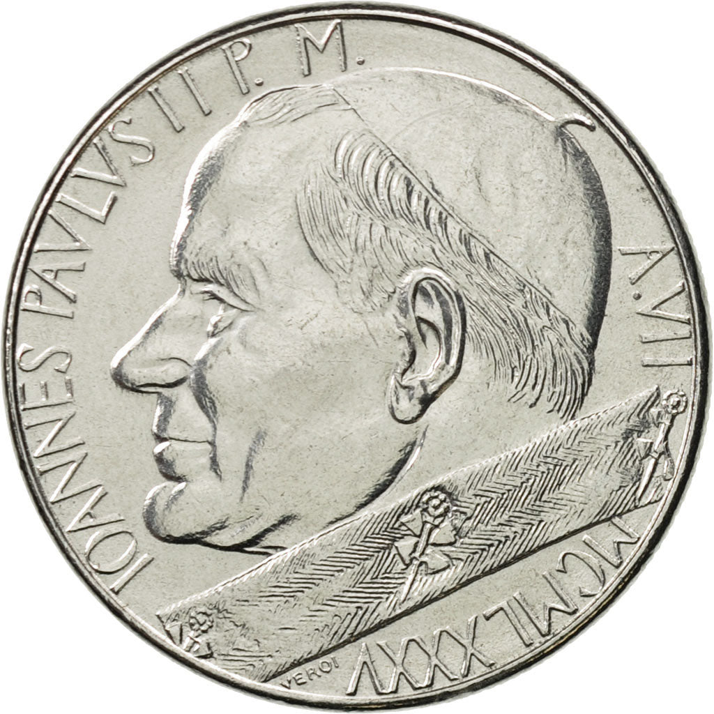 CIUDAD DEL VATICANO, John Paul II, 50 Lire, 1985, Roma, EBC, Acero inoxidable