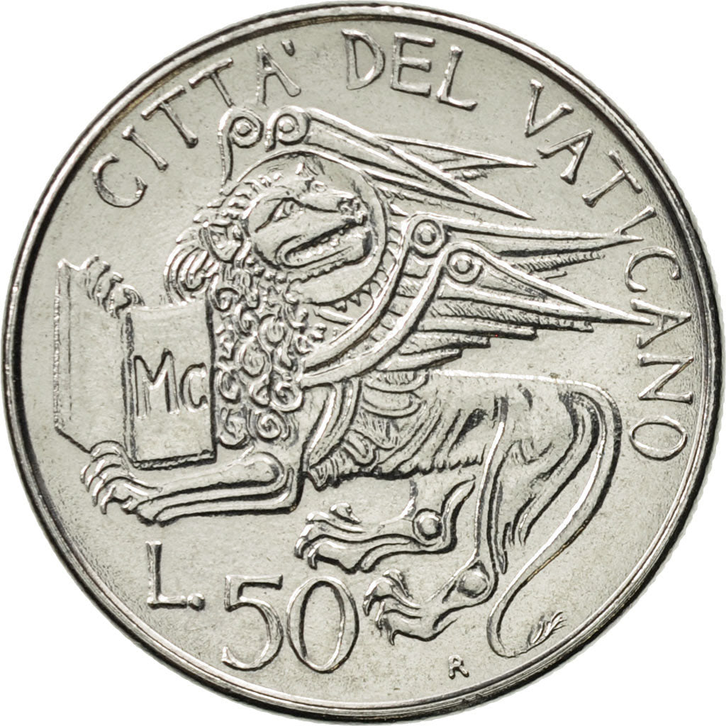 CIUDAD DEL VATICANO, John Paul II, 50 Lire, 1985, Roma, EBC, Acero inoxidable