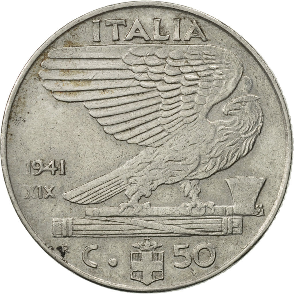 Moneta, Italia, Vittorio Emanuele III, 50 Centesimi, 1941, Rome, SPL-, Acciaio