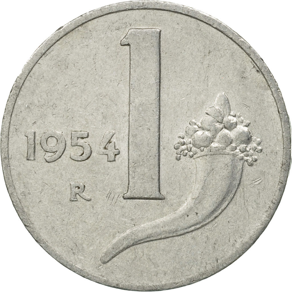 Italy, Lira, 1954, Rome, AU(50-53), Aluminum, KM:91