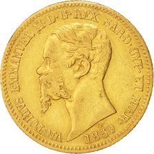 Italian States, Sardinia, 20 Lire, 1859, Torino, Gold, KM:146.1