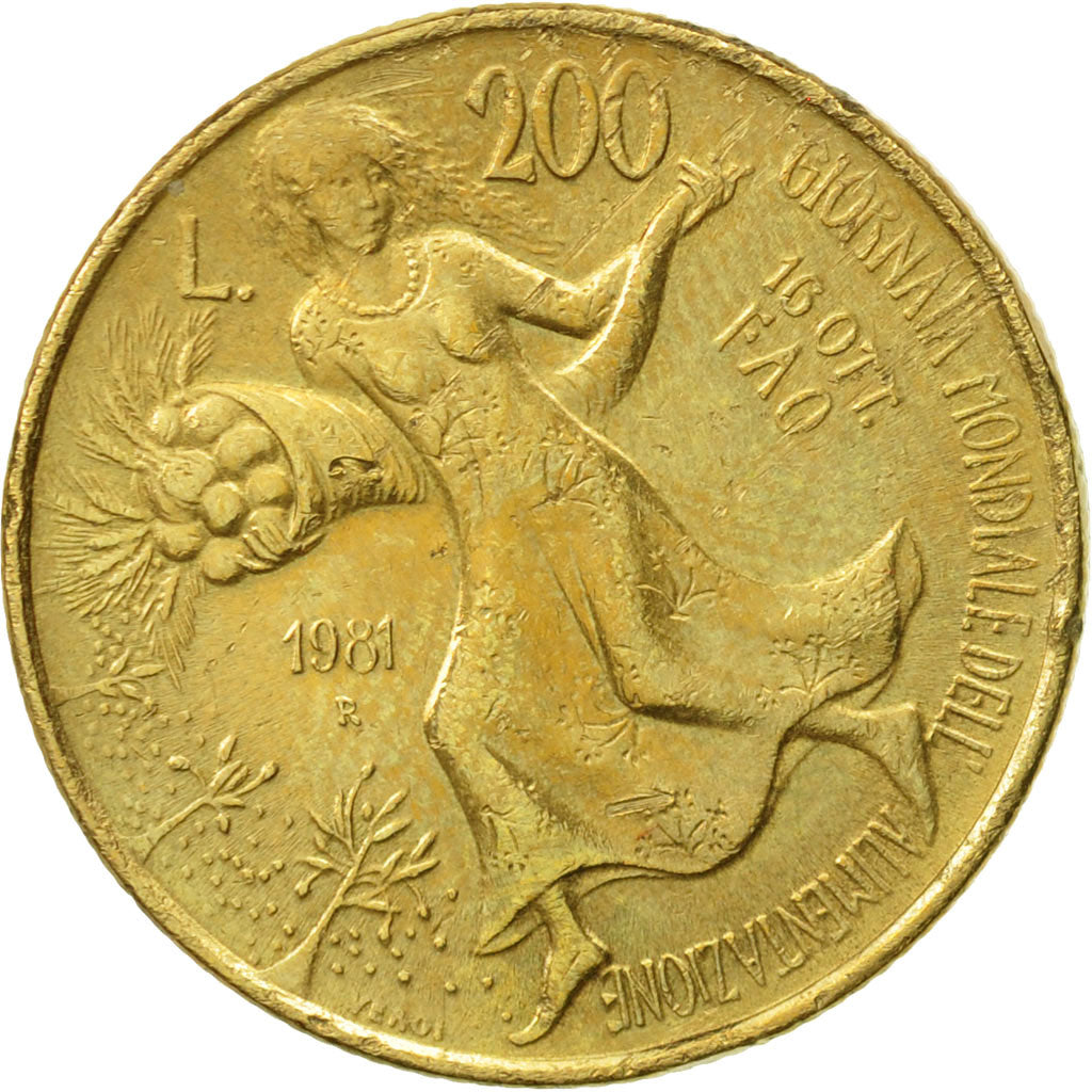 Monnaie, Italie, 200 Lire, 1981, Rome, TTB, Aluminum-Bronze, KM:109