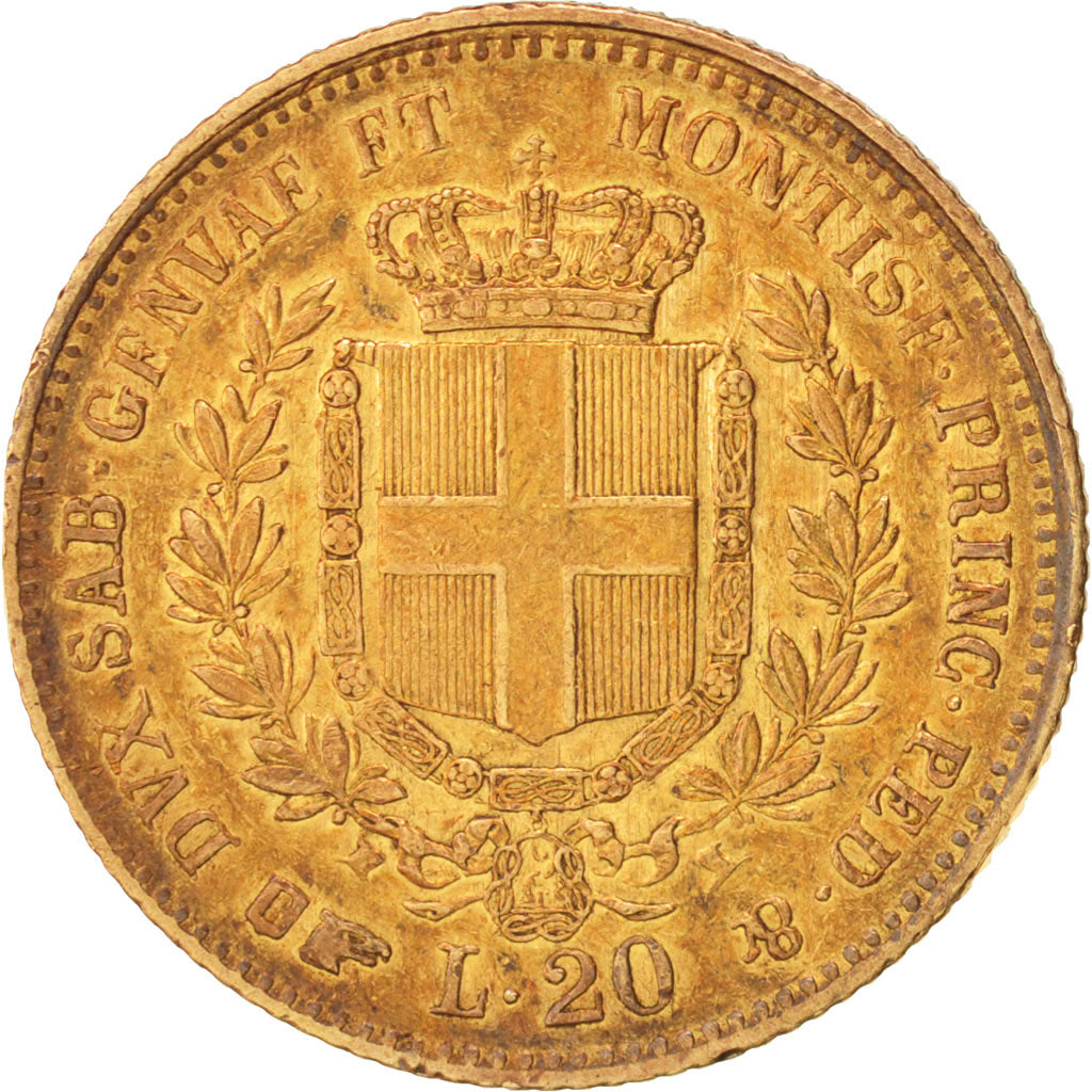 Italian States, Sardinia, 20 Lire, 1860, Genoa, Gold, KM:146.2
