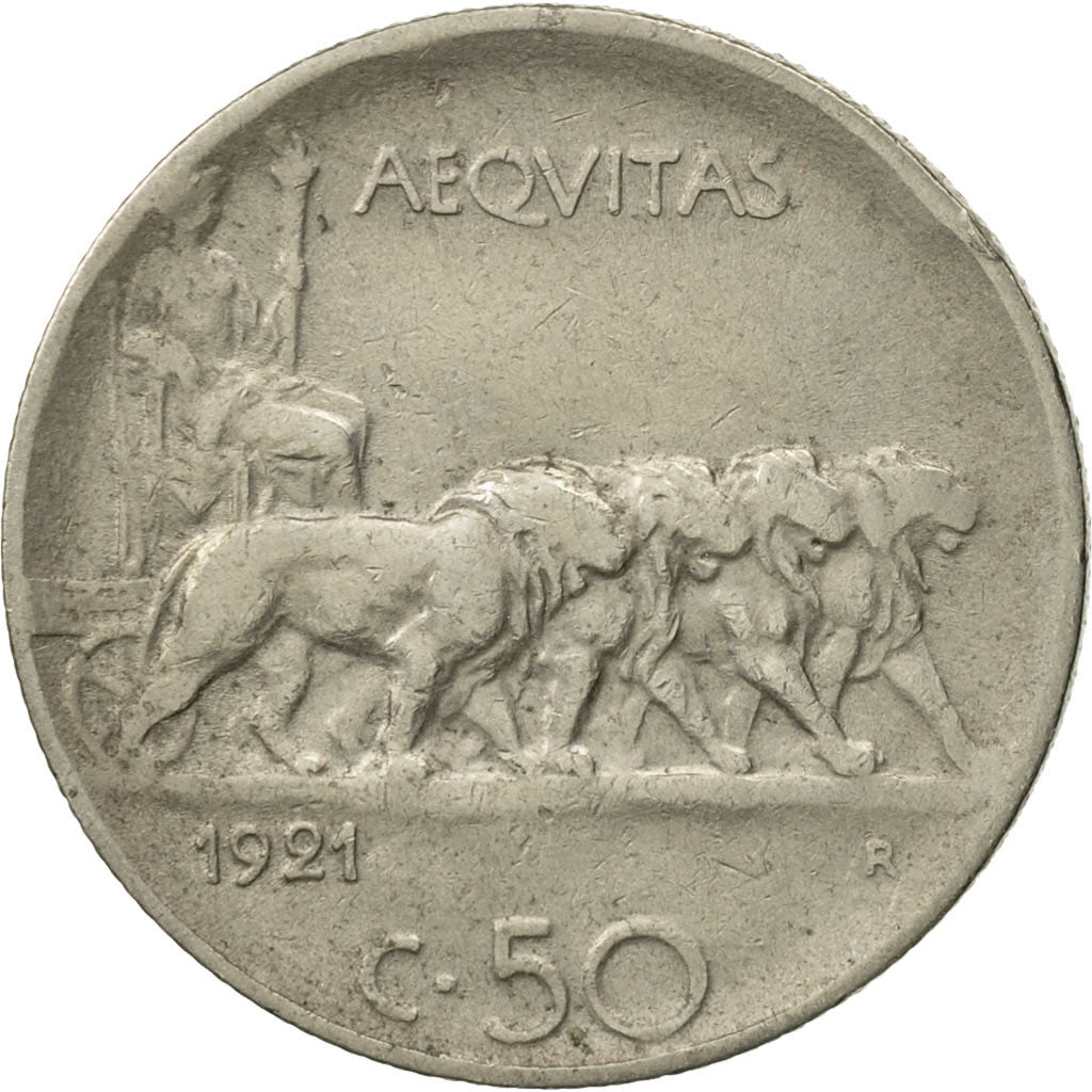 Monnaie, Italie, Vittorio Emanuele III, 50 Centesimi, 1921, Rome, TTB, Nickel