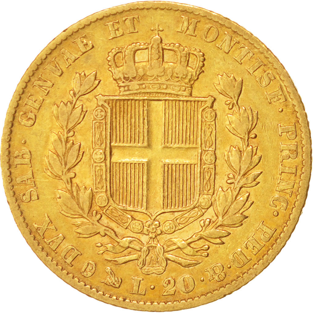 Italian States, Sardinia, 20 Lire, 1834, Torino, Gold, KM:131.1