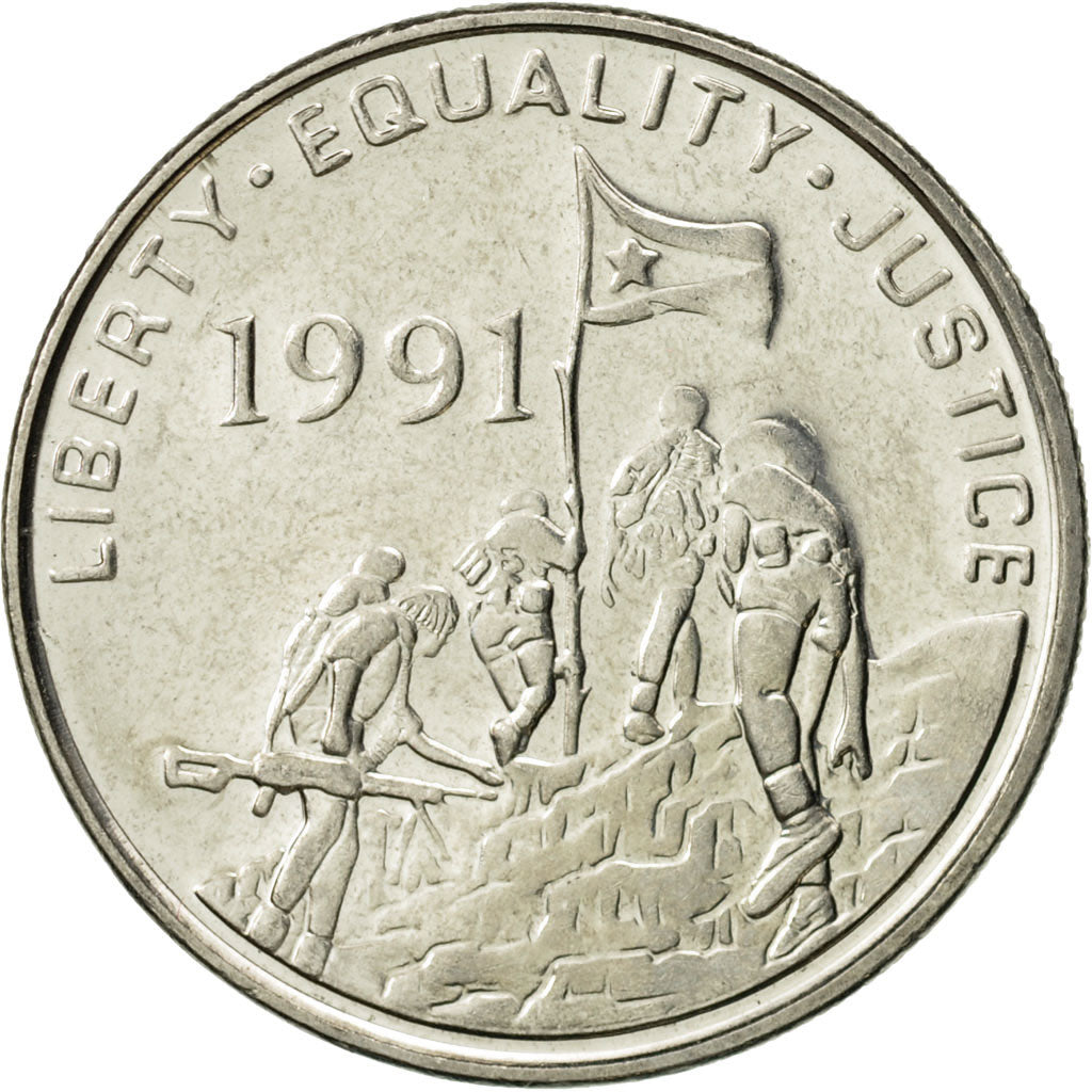 Moneta, Eritrea, 50 Cents, 1997, SPL-, Acciaio ricoperto in nichel, KM:47