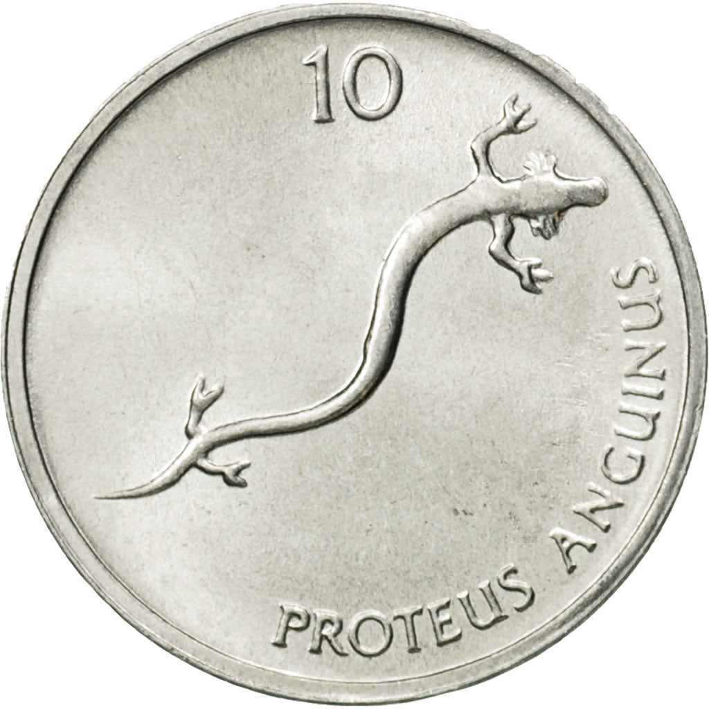 Coin, Slovenia, 10 Stotinov, 1993, MS(63), Aluminum, KM:7