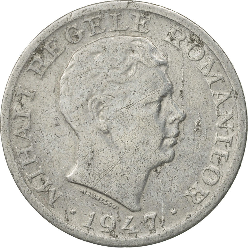 Roumanie, Mihai I, 5 Lei, 1947, TB, Aluminium, KM:75