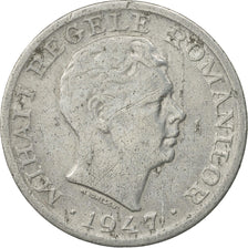 Roumanie, Mihai I, 5 Lei, 1947, TB, Aluminium, KM:75
