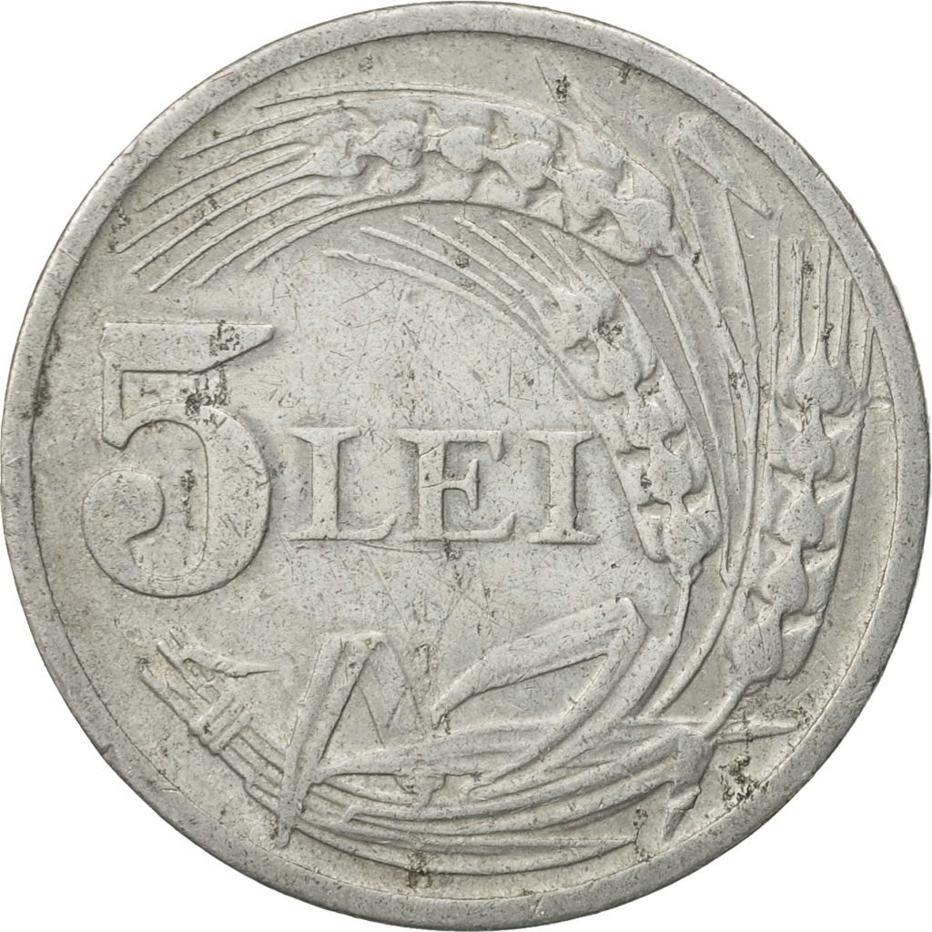 Roumanie, Mihai I, 5 Lei, 1947, TB, Aluminium, KM:75