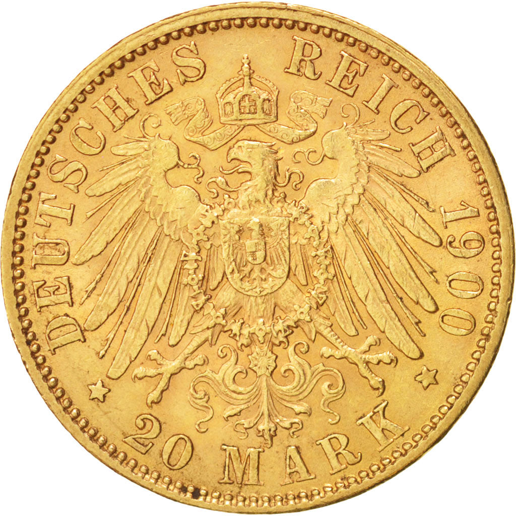 Deutsch Staaten, BAVARIA, Otto, 20 Mark, 1900, Munich, Gold, KM:920