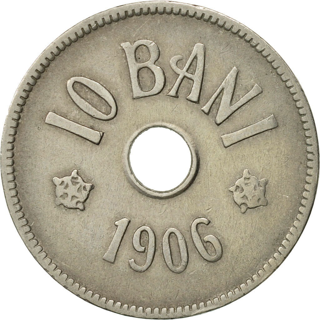 Romania, Carol I, 10 Bani, 1906, EF(40-45), Copper-nickel, KM:32