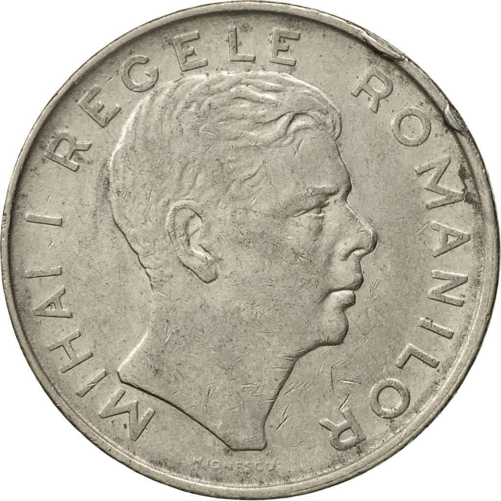 Moneda, Rumanía, Mihai I, 100 Lei, 1943, MBC, Níquel recubierto de acero
