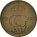 Münze, Schweden, Carl XVI Gustaf, 5 Öre, 1980, SS, Bronze, KM:849