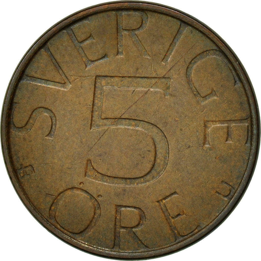 Münze, Schweden, Carl XVI Gustaf, 5 Öre, 1980, SS, Bronze, KM:849