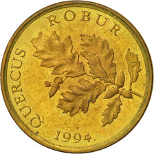 Croatia, 5 Lipa, 1994, AU(55-58), Brass plated steel, KM:15