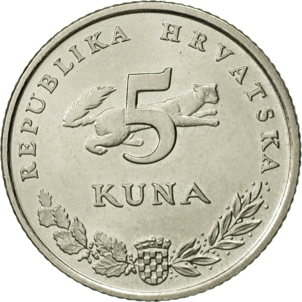 Croatia, 5 Kuna, 1994, AU(55-58), Copper-Nickel-Zinc, KM:23
