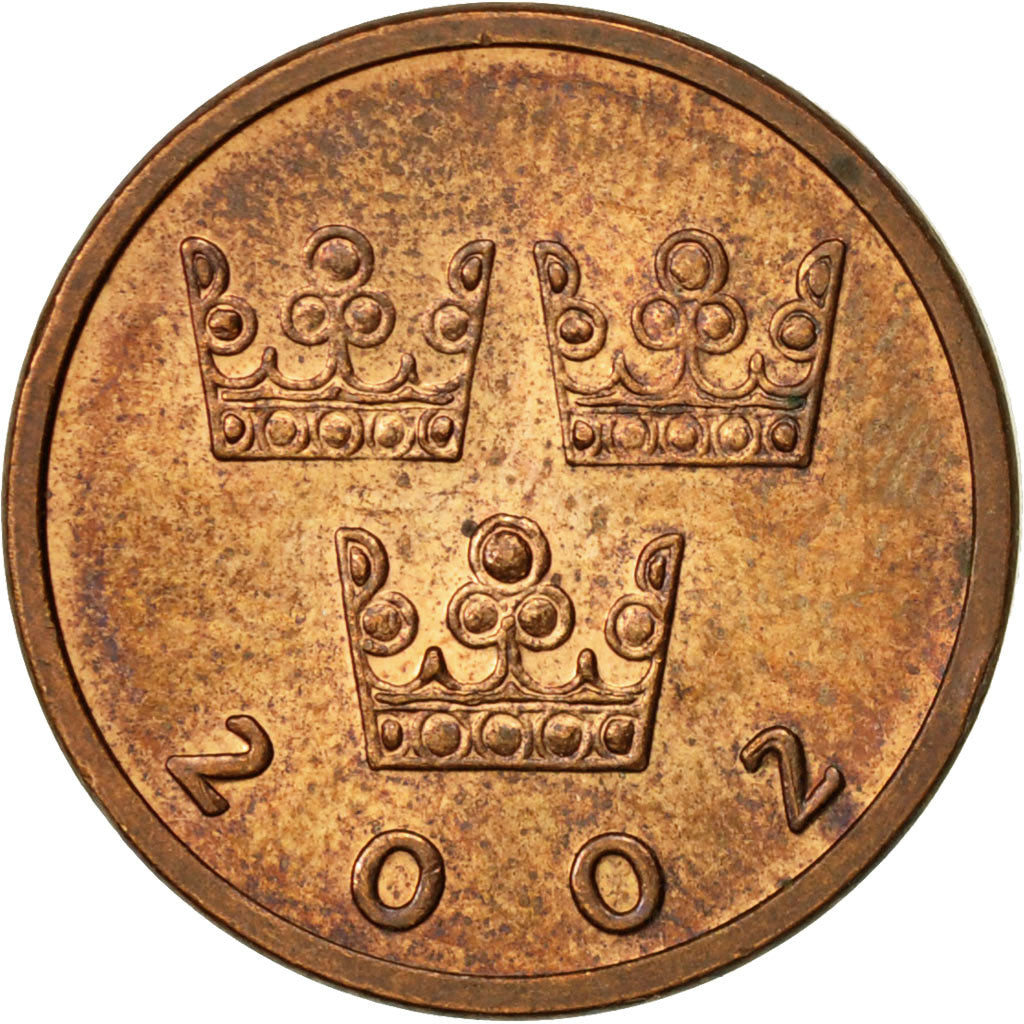 Monnaie, Suède, Carl XVI Gustaf, 50 Öre, 2002, SUP, Bronze, KM:878