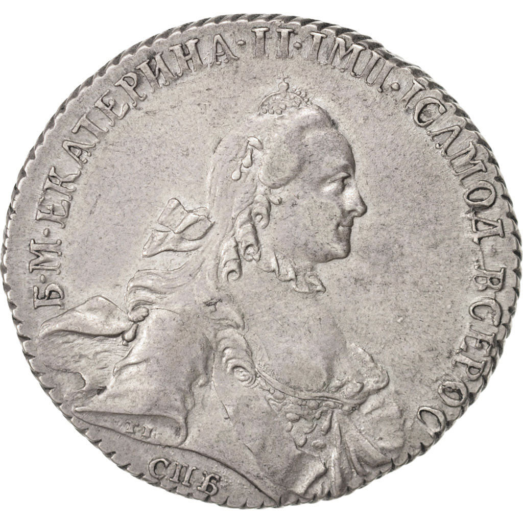 Russia, Catherine II, Rouble, 1764, Saint-Petersburg, BB+, Argento, KM:67.2a