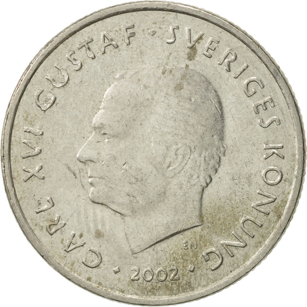 Moneda, Suecia, Carl XVI Gustaf, Krona, 2002, Eskilstuna, MBC, Cobre - níquel