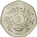 Coin, Uganda, 5 Shillings, 1987, MS(63), Nickel plated steel, KM:29
