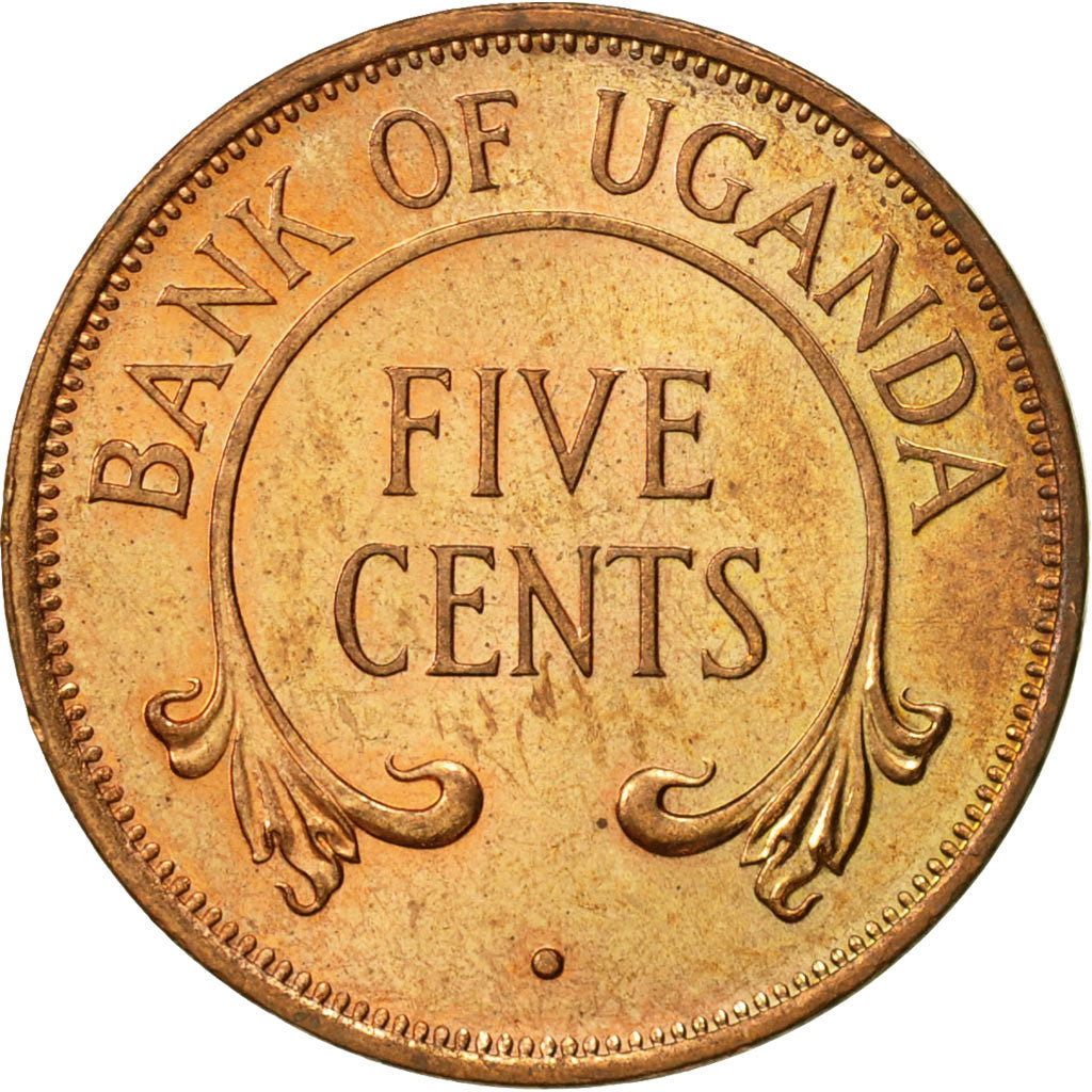 Uganda, 5 Cents, 1966, AU(55-58), Bronze, KM:1