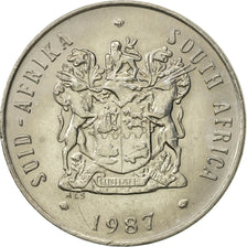 Coin, South Africa, 20 Cents, 1987, AU(55-58), Nickel, KM:86