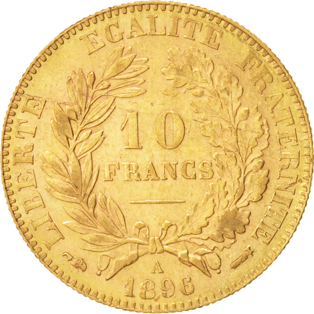 Frankreich, Cérès, 10 Francs, 1896, Paris, Gold, KM:830