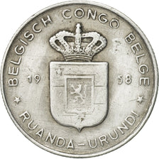 Belgian Congo, RUANDA-URUNDI, Franc, 1958, EF(40-45), Aluminum, KM:4