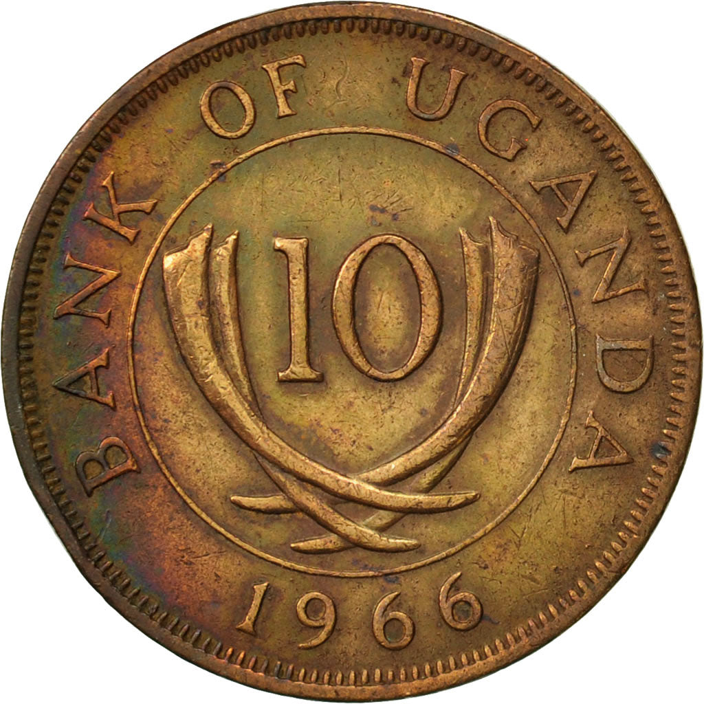 Uganda, 10 Cents, 1966, EF(40-45), Bronze, KM:2