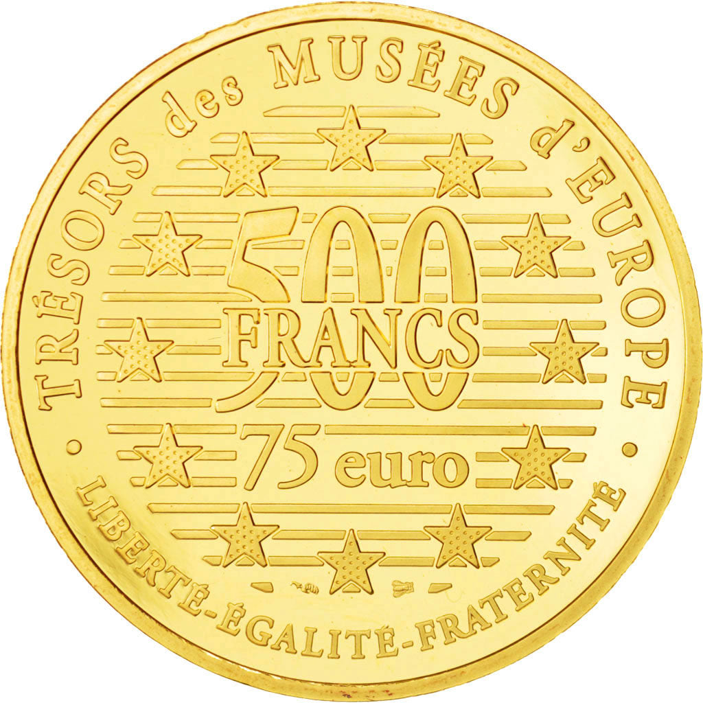 Frankreich, 500 Francs-75 Euro, 1996, Thinker by Rodin, Gold 999, KM:1128