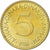 Coin, Yugoslavia, 5 Dinara, 1986, AU(55-58), Nickel-brass, KM:88