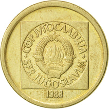 Yugoslavia, 10 Dinara, 1988, AU(55-58), Brass, KM:131