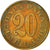 Moneda, Yugoslavia, 20 Para, 1980, MBC, Latón, KM:45