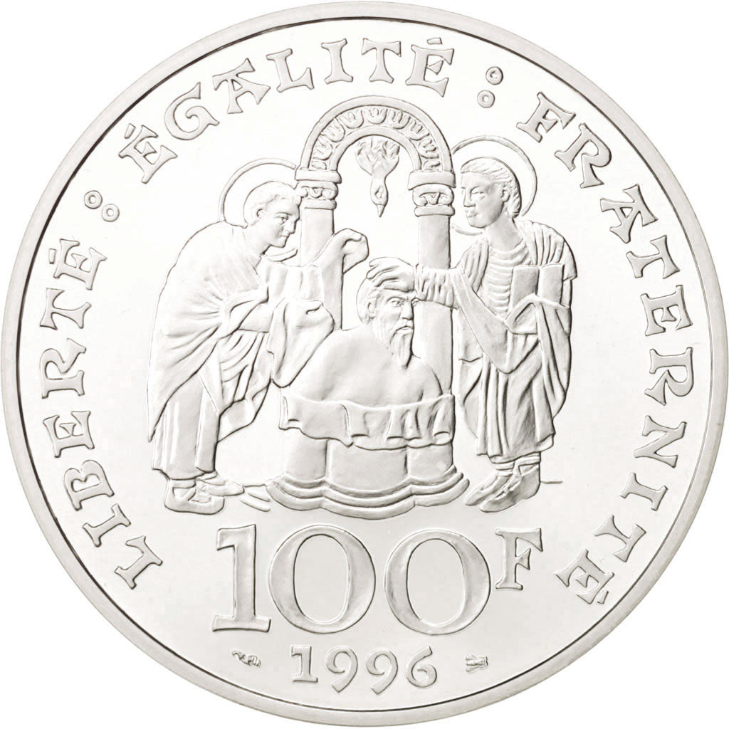 France, Clovis, 100 Francs, 1996, Paris, Proof, Silver, KM:1180